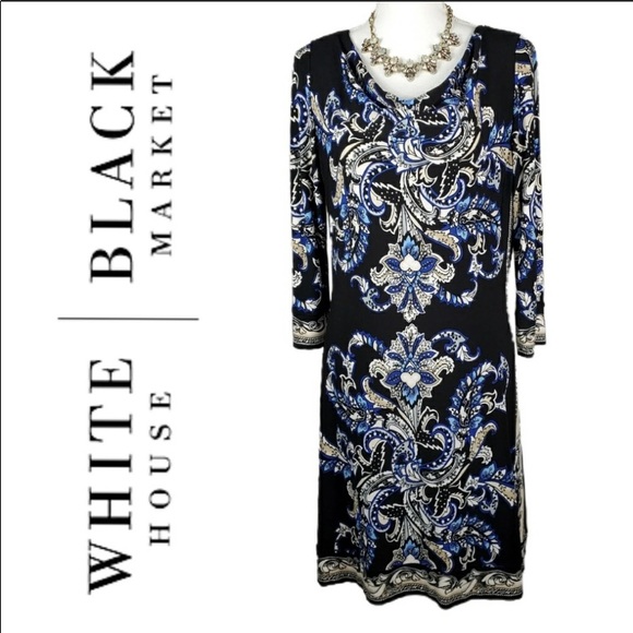 White House Black Market Dresses & Skirts - WHBM Fleur De Lis Pattern Midi Dress Tunic
